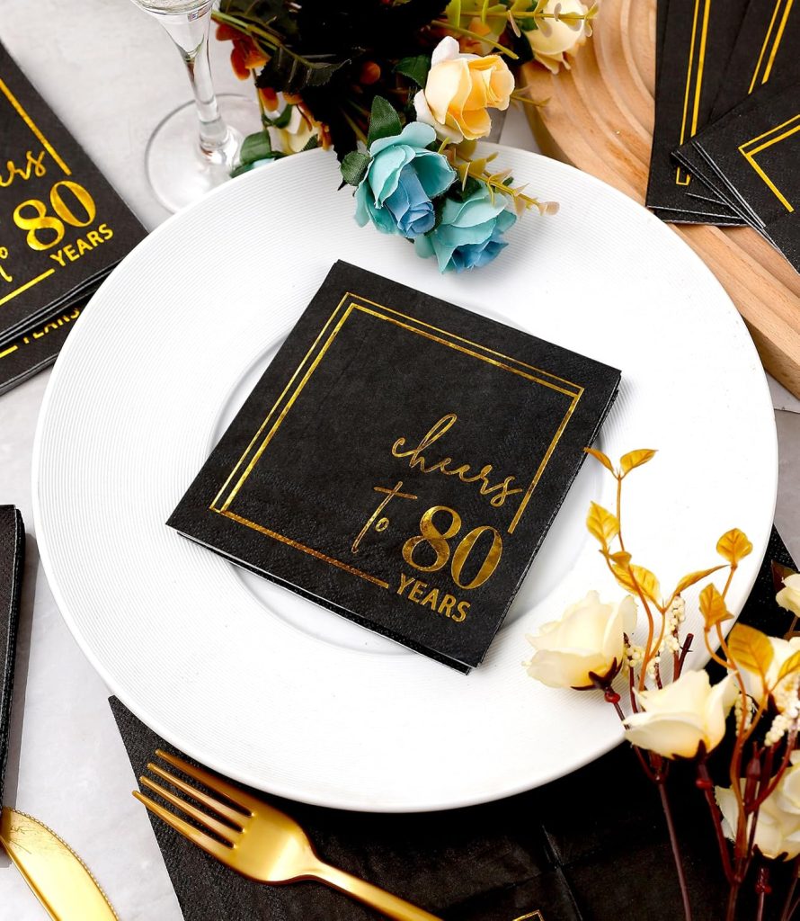 Black And Gold Party Napkins – 50 Pack Premium Quality