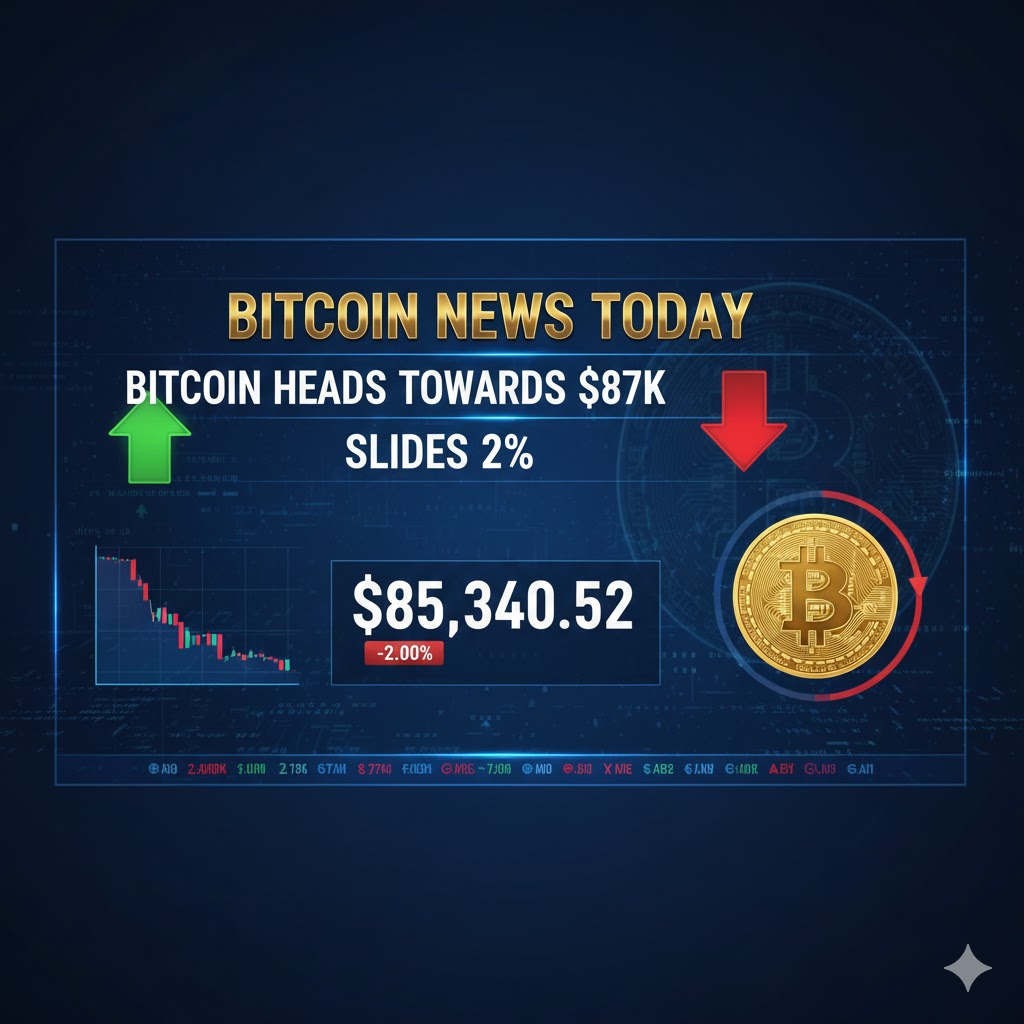 Bitcoin Heads Towards $87K, Slides 2%