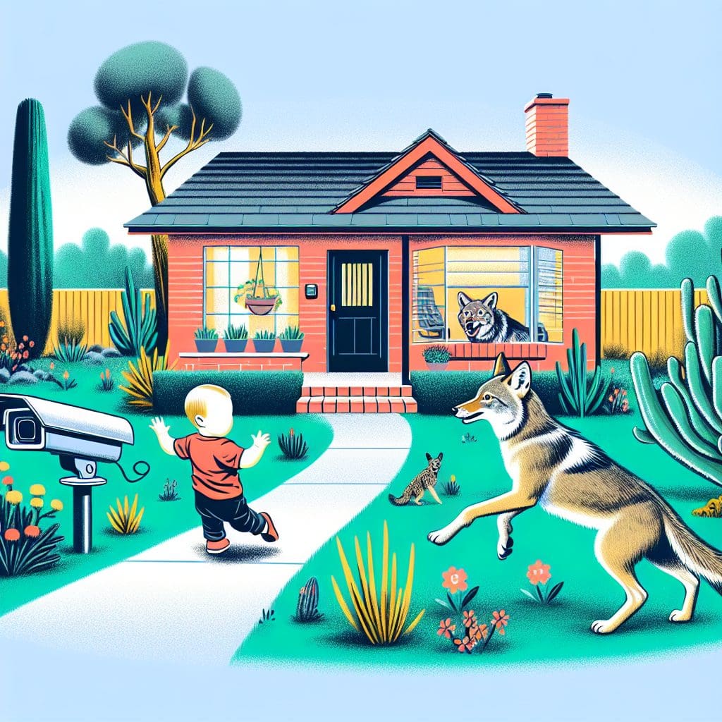 Toddler chased by coyote in Pasadena frontyard caught on surveillance video