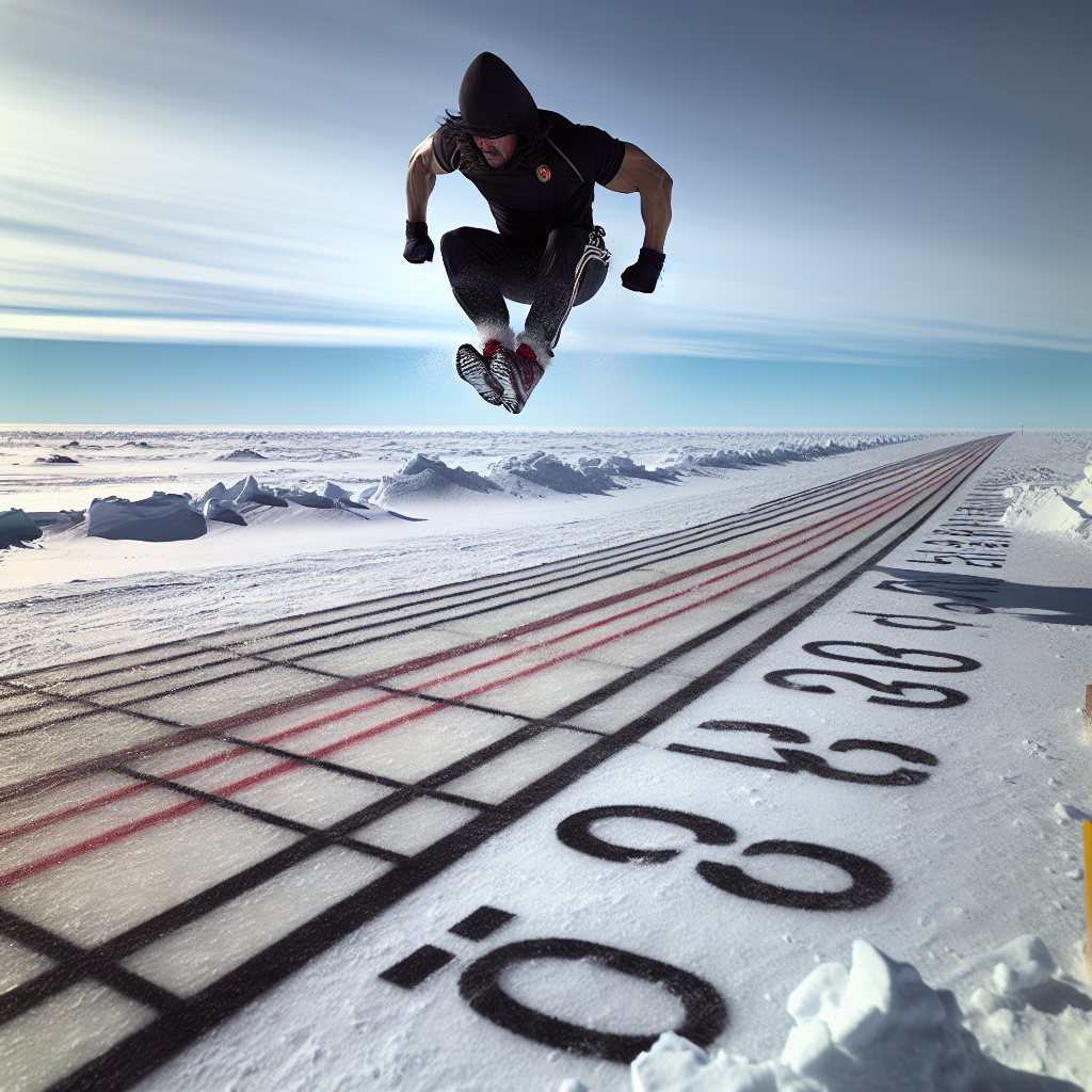Chris Stipdonk from Team N.W.T. sets a new record in the knuckle hop at the Arctic Winter Games, surpassing a 38-year-old milestone.