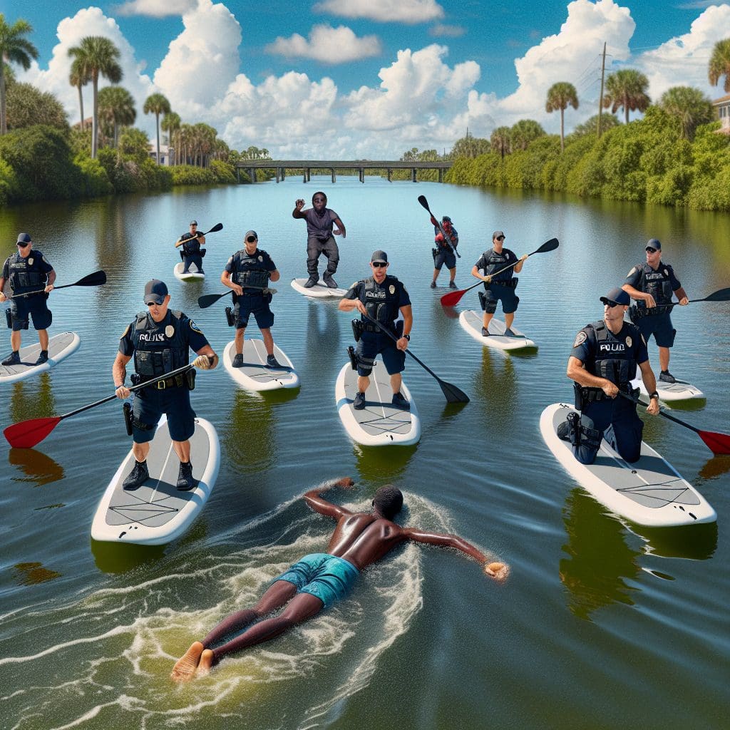 Florida Police Utilize Paddleboards to Pursue Suspect Who Escaped into River