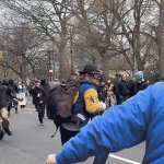 New footage reveals NYC terror suspect subdued after reportedly throwing a bomb at a protest.