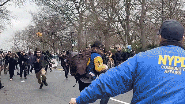 New footage reveals NYC terror suspect subdued after reportedly throwing a bomb at a protest.