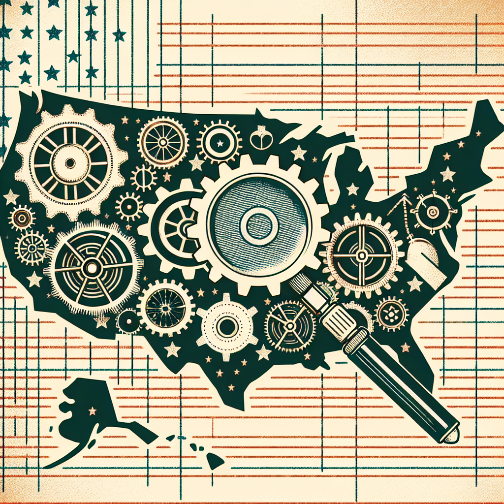 For a visualization of an article discussing the recent changes in US immigration policy, consider an image containing symbolic elements. Picture a dotted line map of the United States, overlaid with gear wheels to represent the policy overhaul. The gear wheels are interlocked, signifying the systemic nature of the changes. At the borders, we see a magnifying glass hovering over an open book – a metaphor for closer scrutiny and a nod to the 'must-have security updates'. No human characters are depicted to keep the focus on the policy-related symbolism.