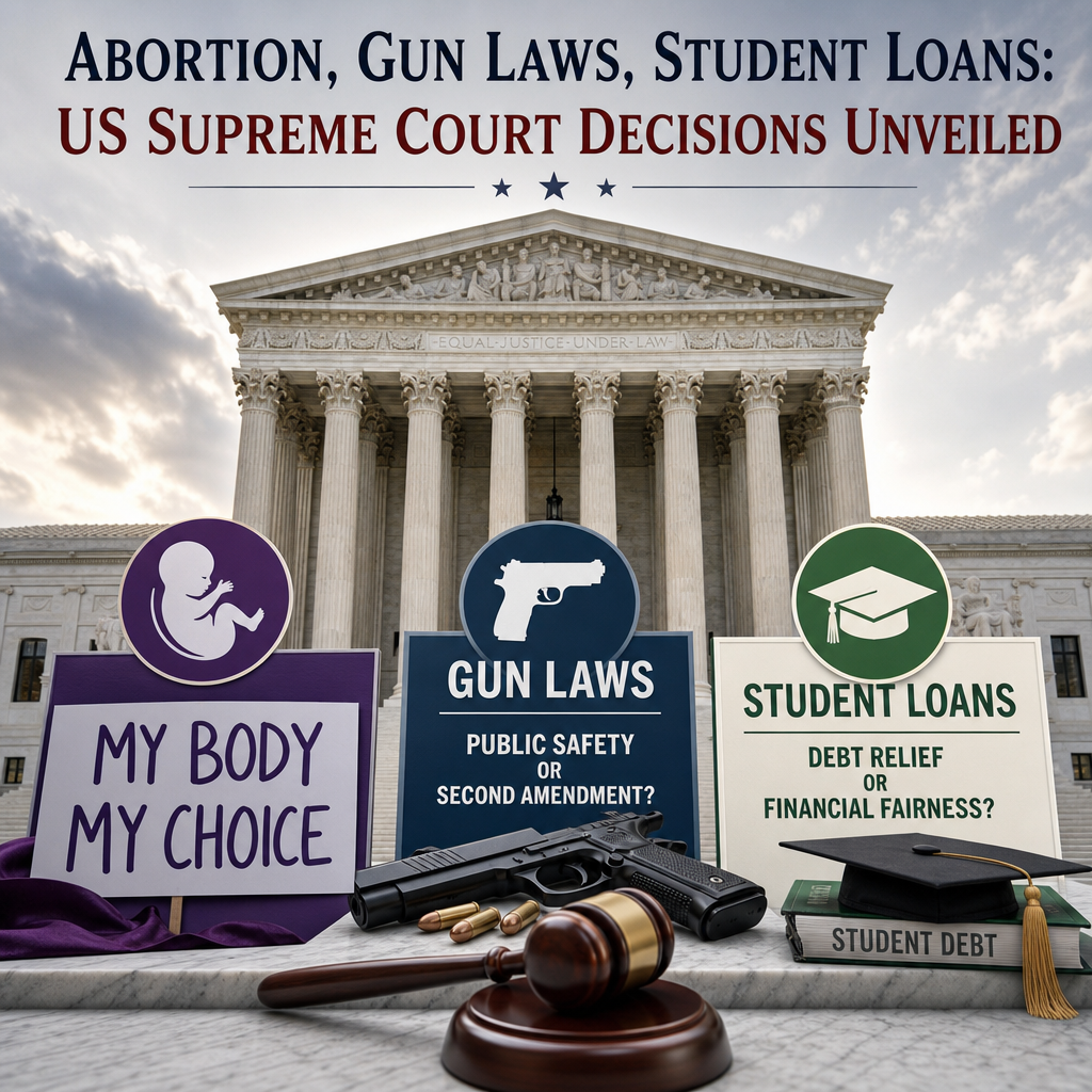 Additional Illustration of Abortion, Gun Laws, Student Loans: US Supreme Court Decisions Unveiled