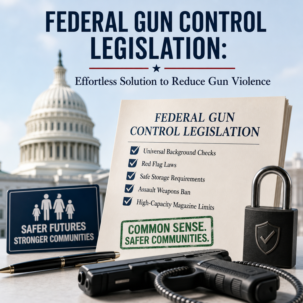 Illustration of Federal Gun Control Legislation: Effortless Solution to Reduce Gun Violence