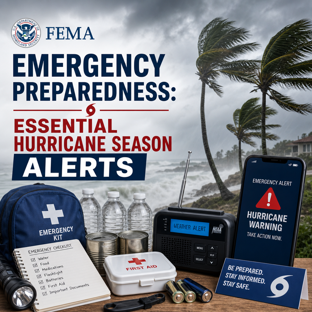 Illustration of FEMA Emergency Preparedness: Essential Hurricane Season Alerts