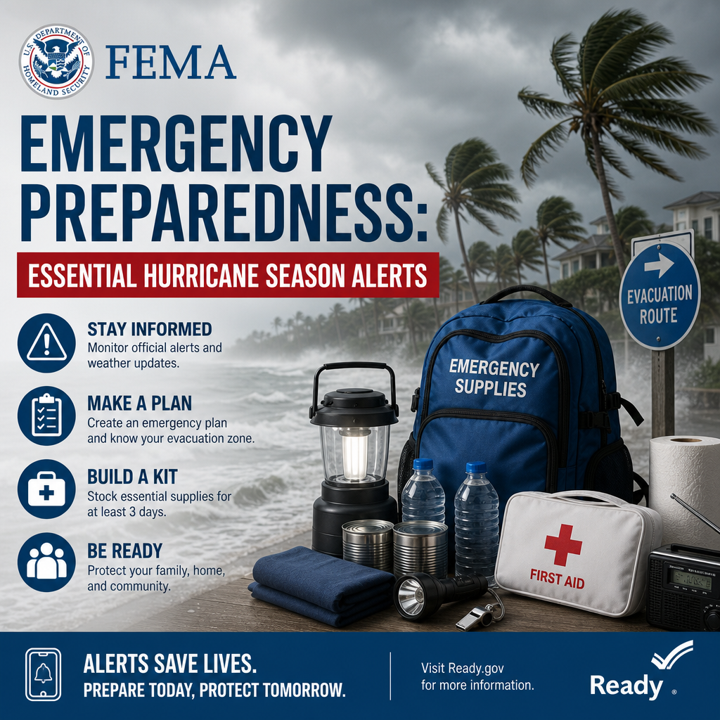 Additional Illustration of FEMA Emergency Preparedness: Essential Hurricane Season Alerts