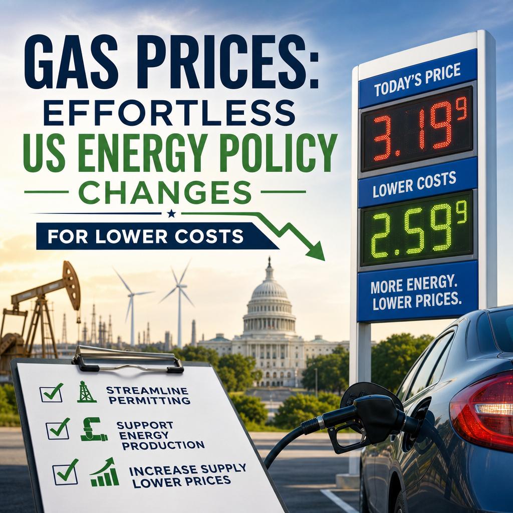Illustration of Gas Prices: Effortless US Energy Policy Changes for Lower Costs