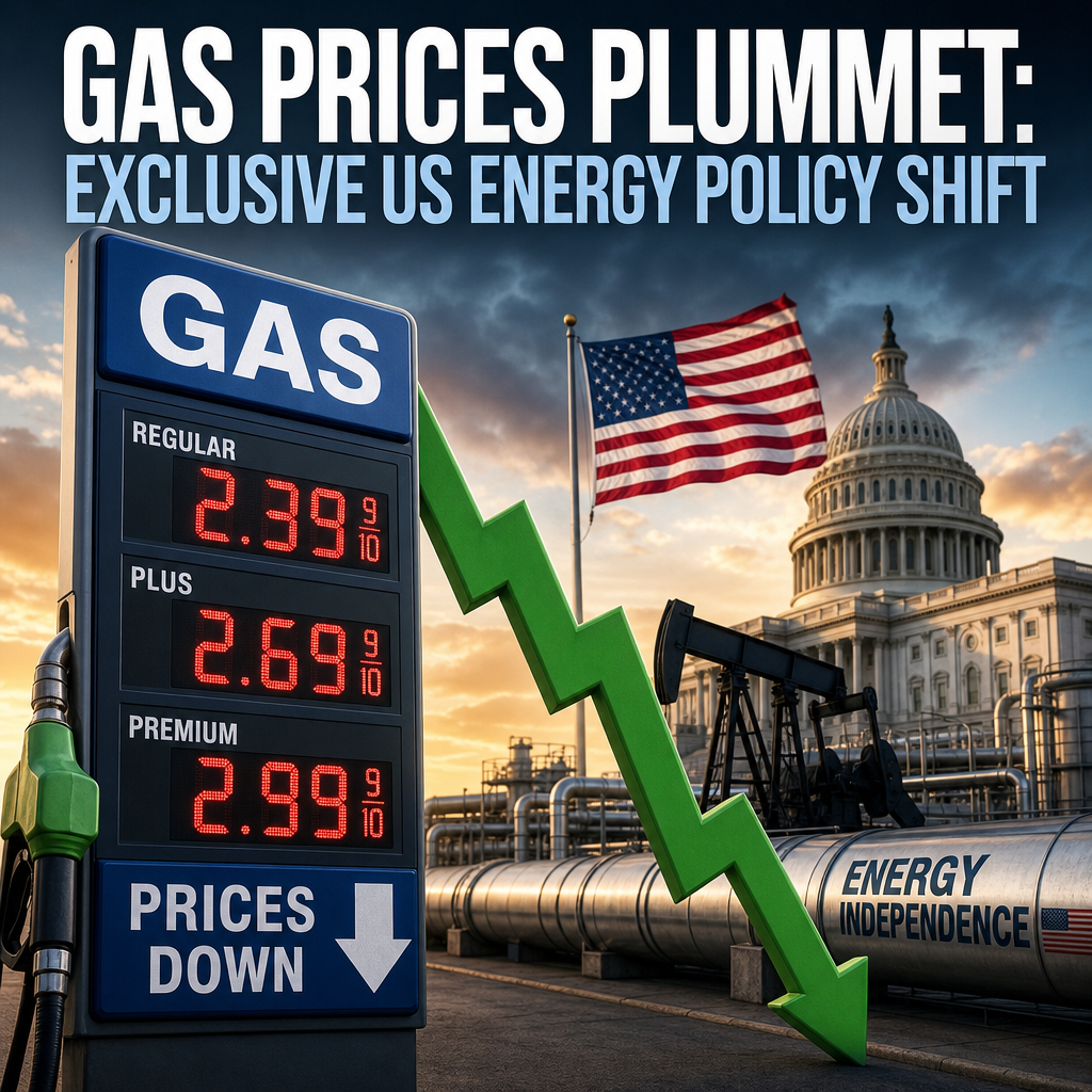 Illustration of Gas Prices Plummet: Exclusive US Energy Policy Shift