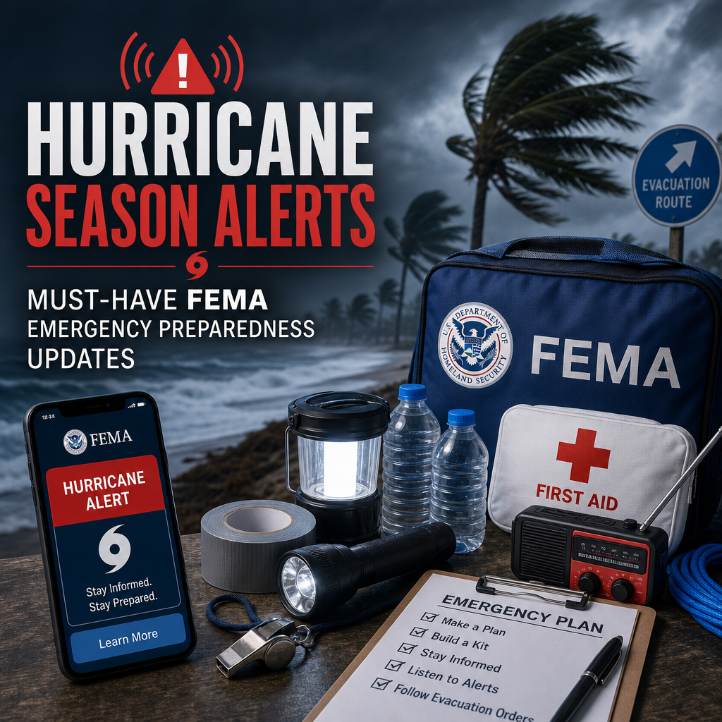 Illustration of Hurricane Season Alerts: Must-Have FEMA Emergency Preparedness Updates
