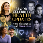 Illustration of Major Celebrity Health Updates: Vital Milestones and Tragic Loss