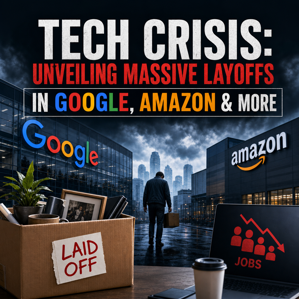 Illustration of Tech Crisis: Unveiling Massive Layoffs in Google, Amazon & More