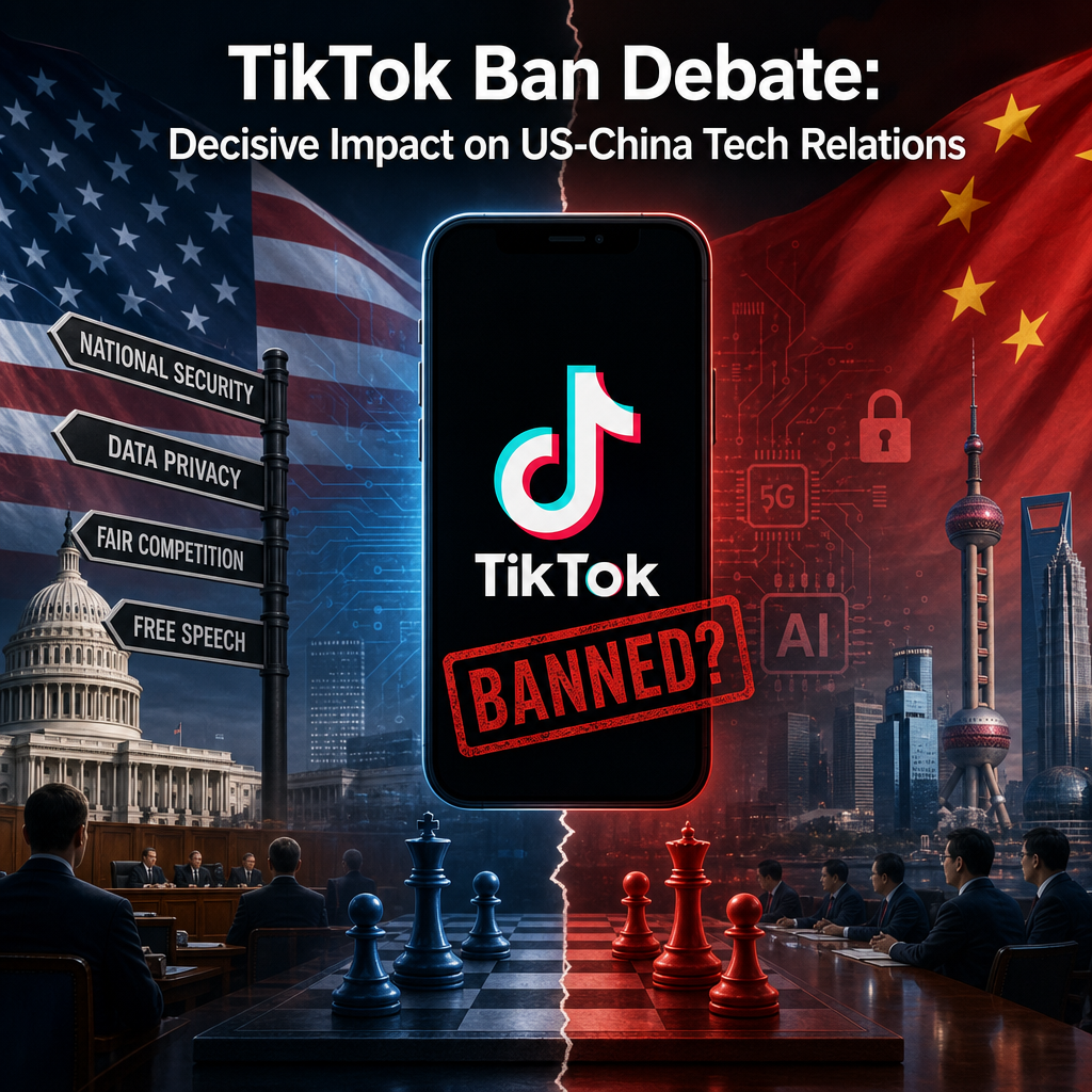 Illustration of TikTok Ban Debate: Decisive Impact on US-China Tech Relations
