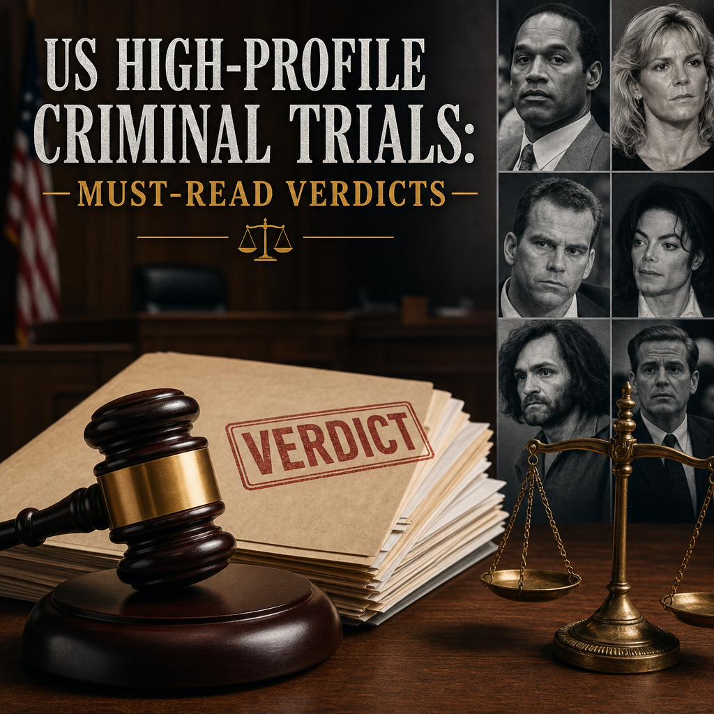 Illustration of US High-profile Criminal Trials: Must-Read Verdicts