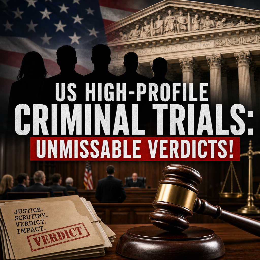 Illustration of US High-profile Criminal Trials: Unmissable Verdicts!