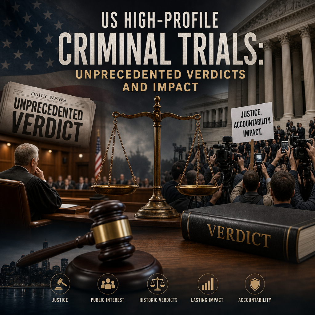 Illustration of US High-Profile Criminal Trials: Unprecedented Verdicts and Impact