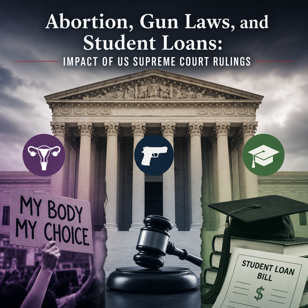 Additional Illustration of Abortion, Gun Laws, and Student Loans: Impact of US Supreme Court Rulings