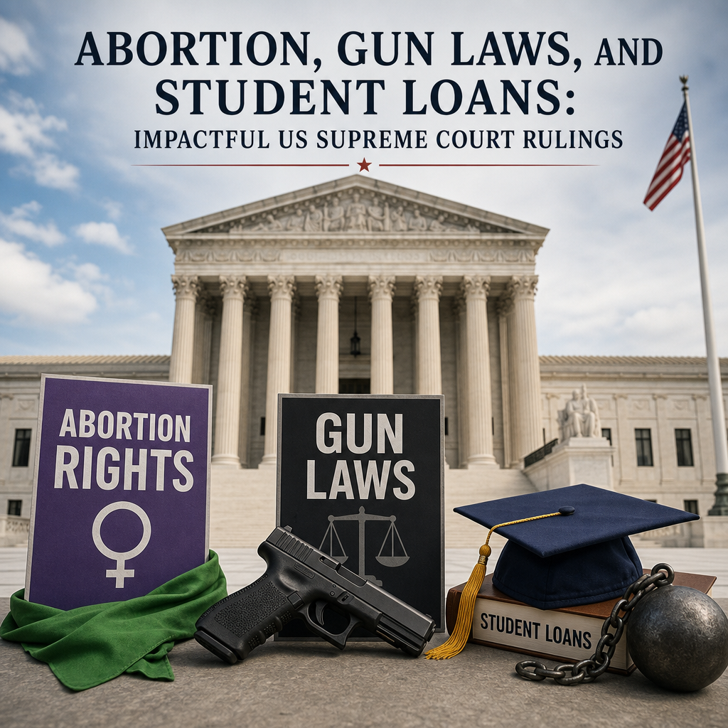 Additional Illustration of Abortion, Gun Laws, and Student Loans: Impactful US Supreme Court Rulings
