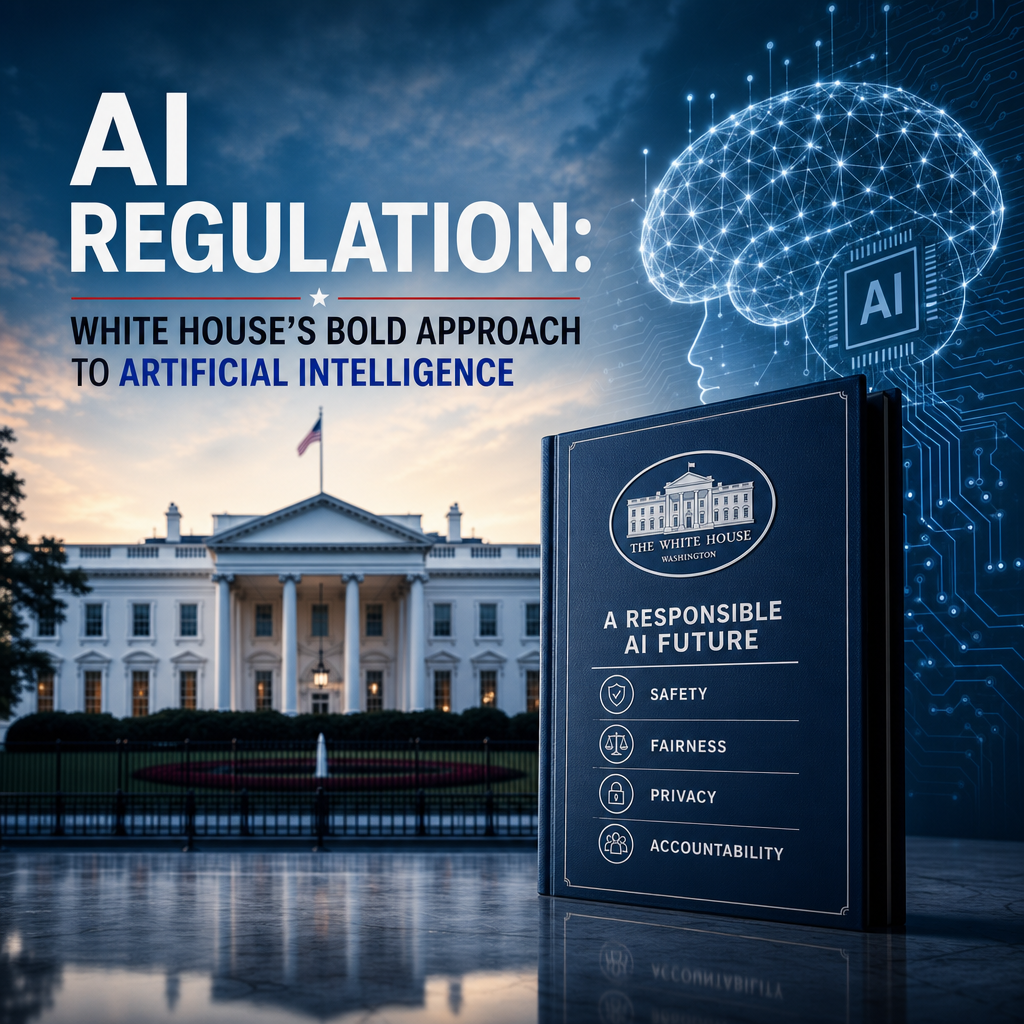 Illustration of AI Regulation: White House's Bold Approach to Artificial Intelligence