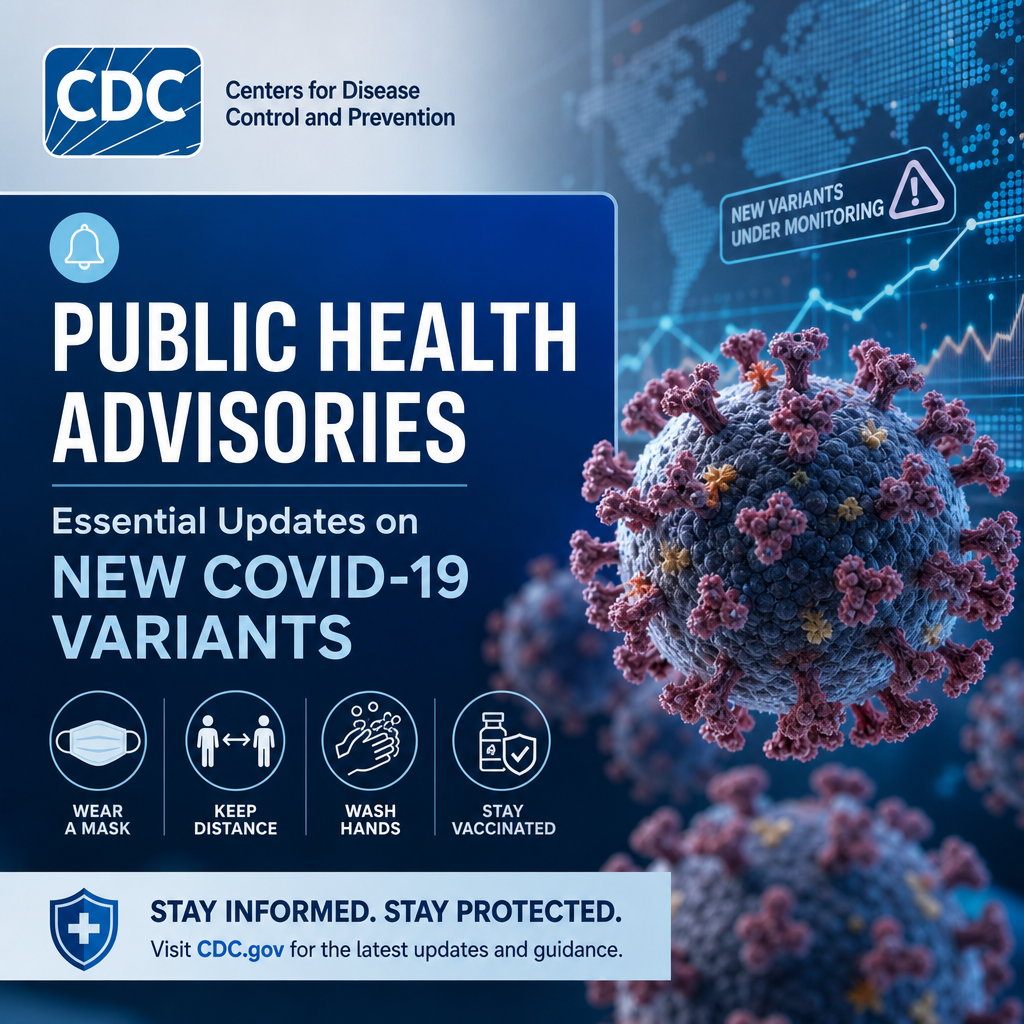 Illustration of CDC Public Health Advisories: Essential Updates on New COVID-19 Variants