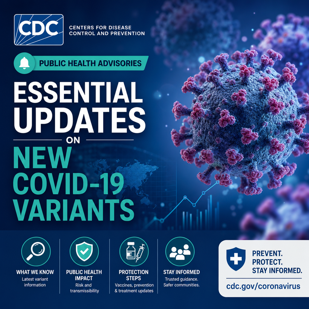 Illustration of CDC Public Health Advisories: Essential Updates on New COVID-19 Variants
