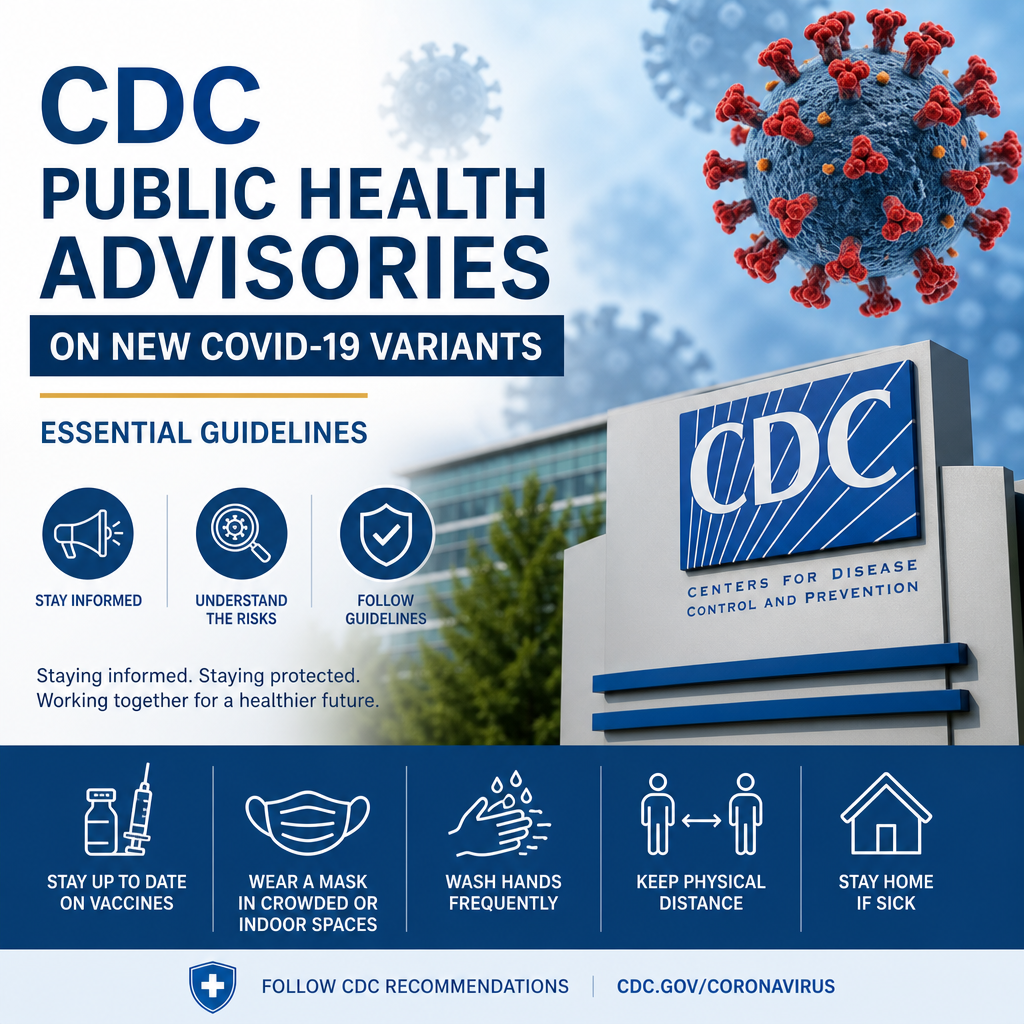 Illustration of CDC Public Health Advisories on New COVID-19 Variants: Essential Guidelines