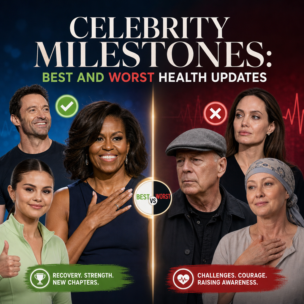 Illustration of Celebrity Milestones: Best and Worst Health Updates
