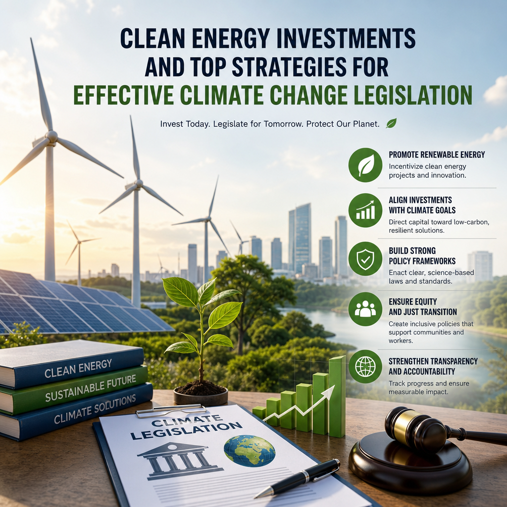 Additional Illustration of Clean Energy Investments and Top Strategies for Effective Climate Change Legislation
