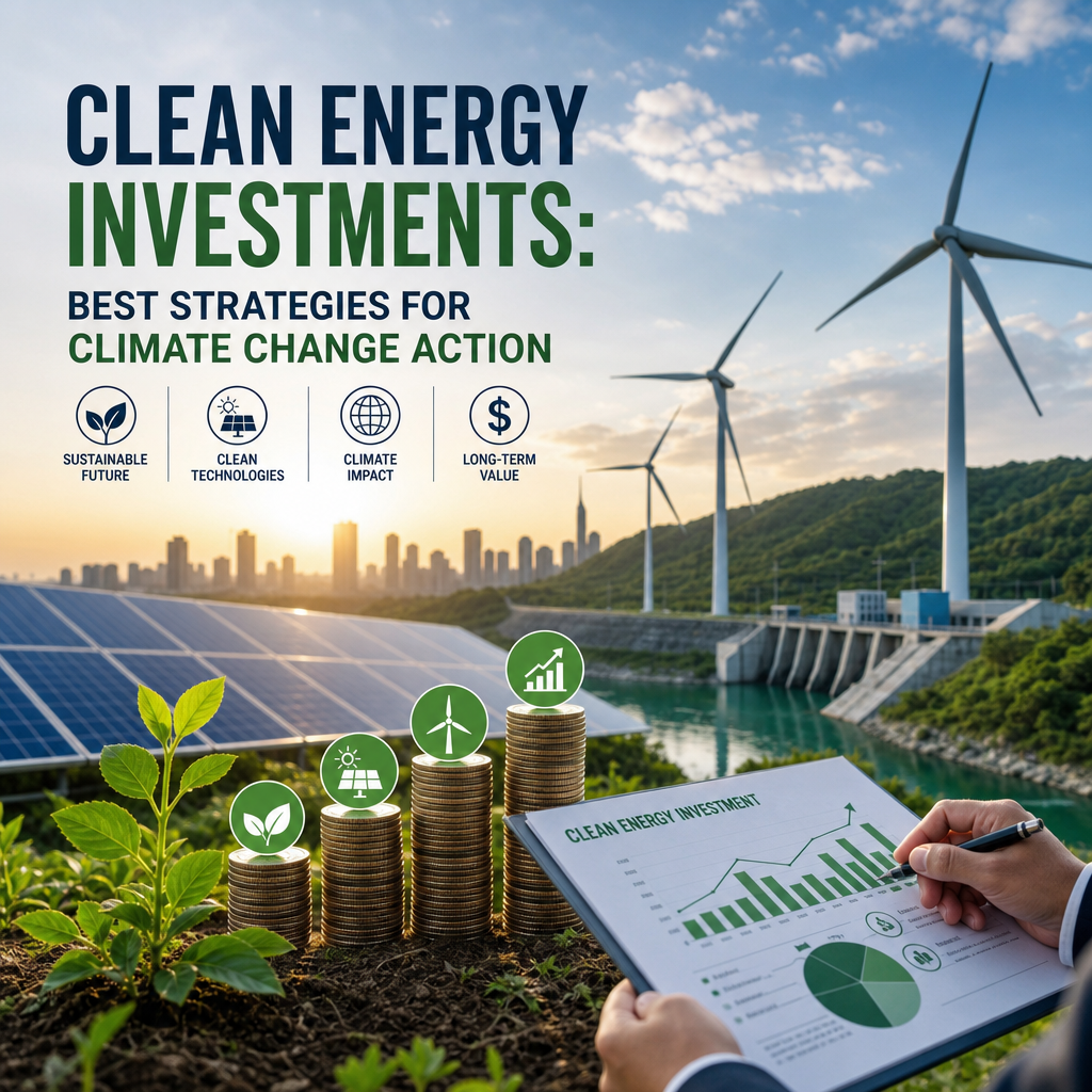Illustration of Clean Energy Investments: Best Strategies for Climate Change Action