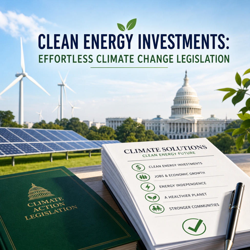 Illustration of Clean Energy Investments: Effortless Climate Change Legislation