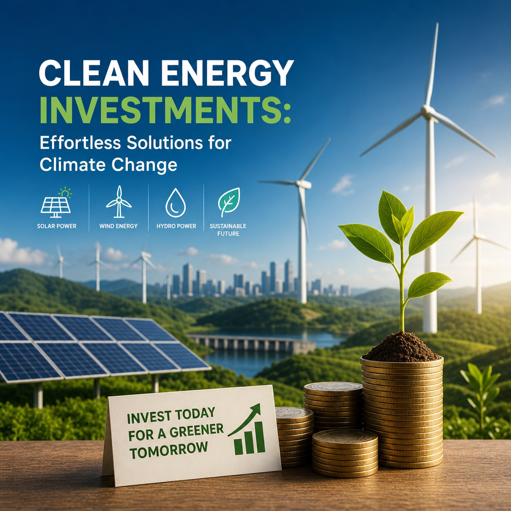 Illustration of Clean Energy Investments: Effortless Solutions for Climate Change