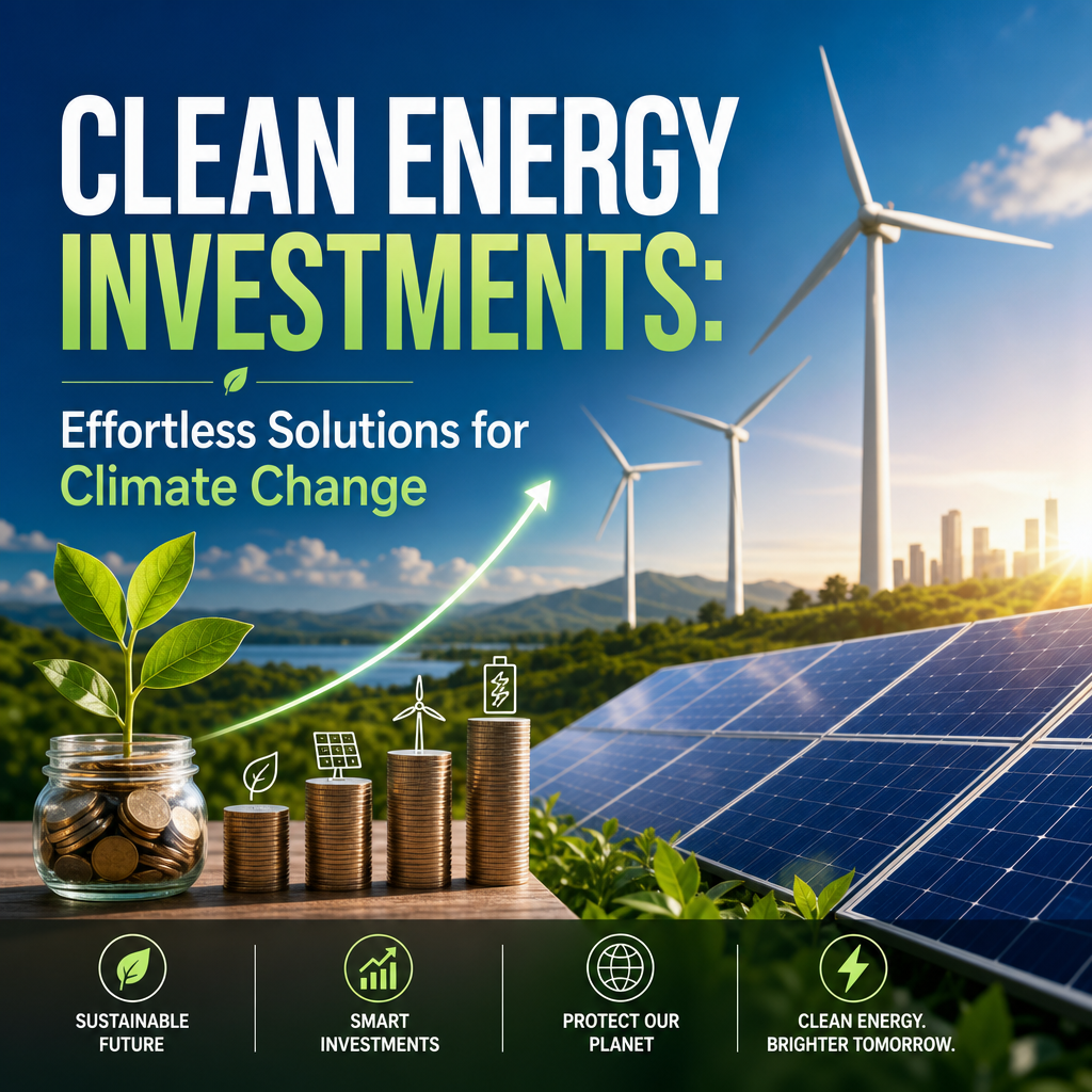 Illustration of Clean Energy Investments: Effortless Solutions for Climate Change