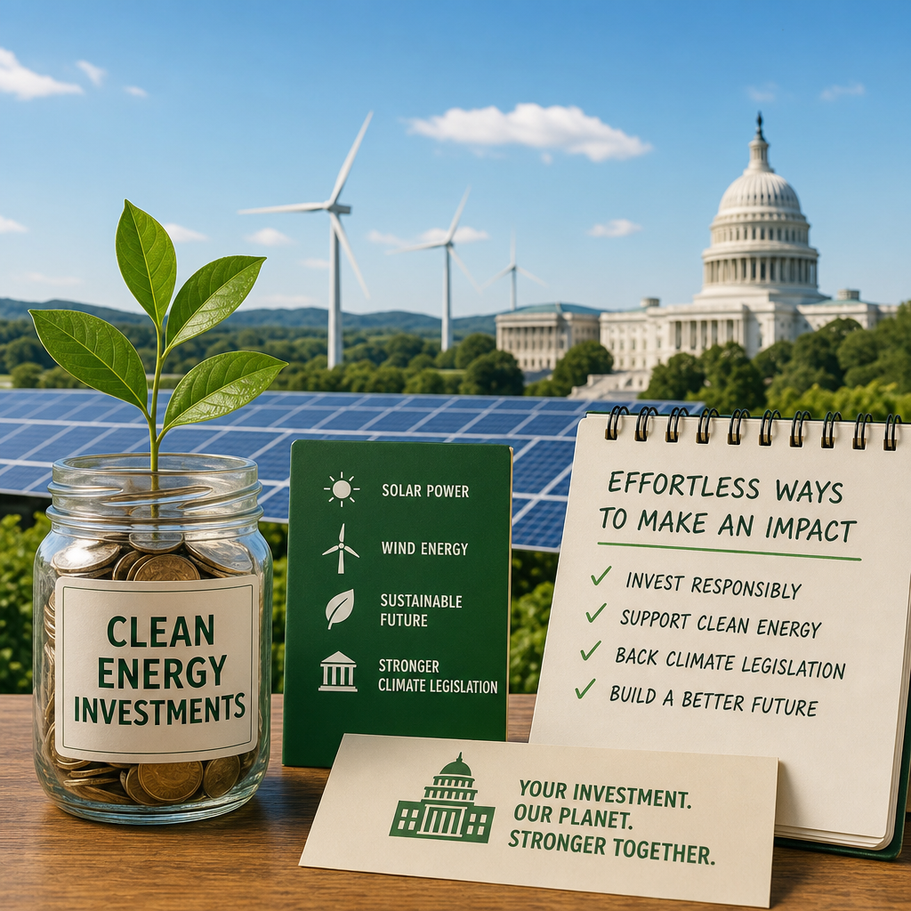 Illustration of Clean Energy Investments: Effortless Ways to Support Climate Change Legislation