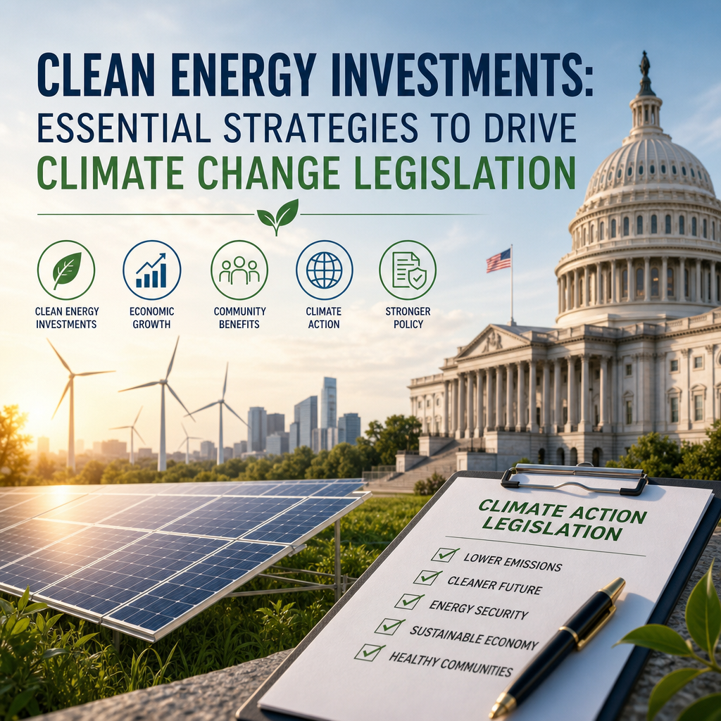 Illustration of Clean Energy Investments: Essential Strategies to Drive Climate Change Legislation