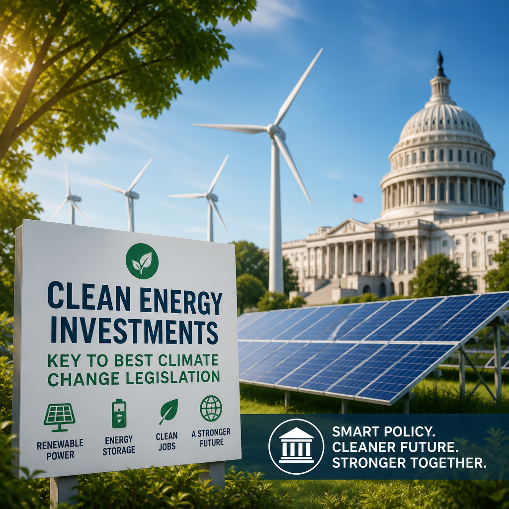 Illustration of Clean Energy Investments Key to Best Climate Change Legislation