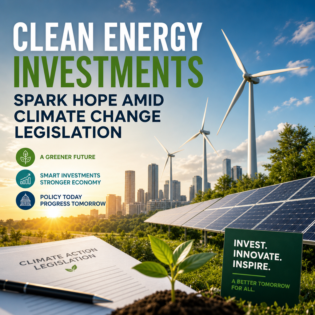 Illustration of Clean Energy Investments Spark Hope Amid Climate Change Legislation