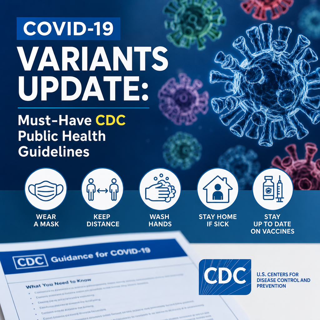 Illustration of COVID-19 Variants Update: Must-Have CDC Public Health Guidelines