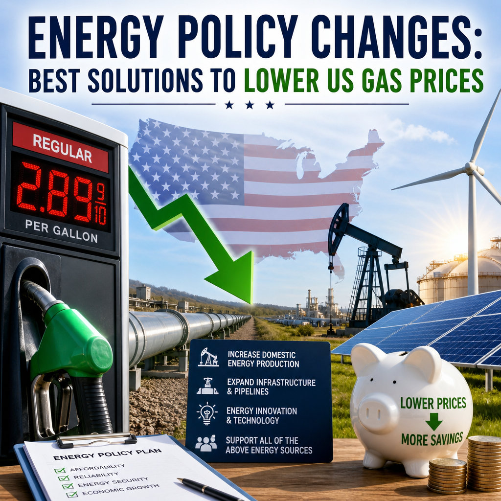 Illustration of Energy Policy Changes: Best Solutions to Lower US Gas Prices