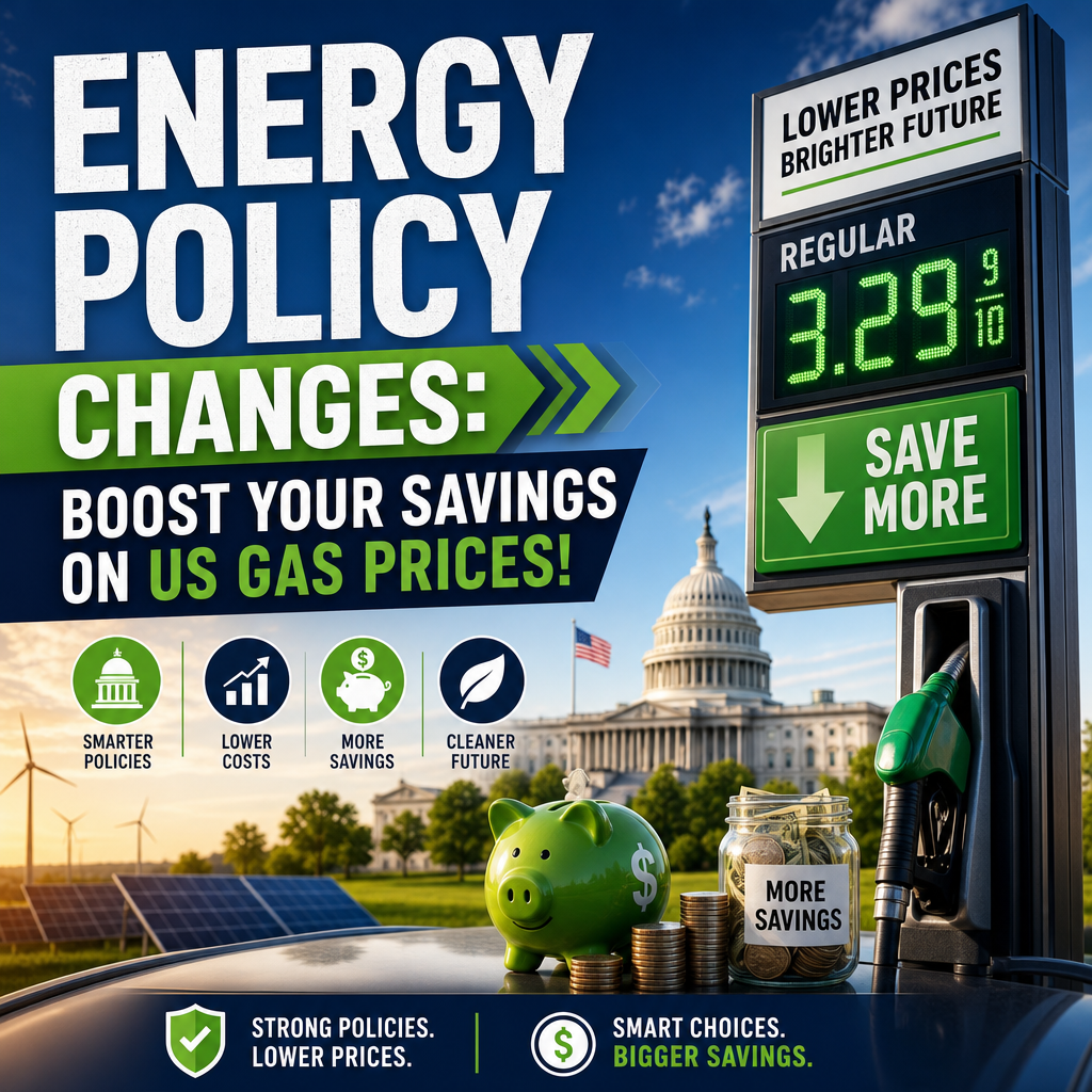 Illustration of Energy Policy Changes: Boost Your Savings on US Gas Prices!