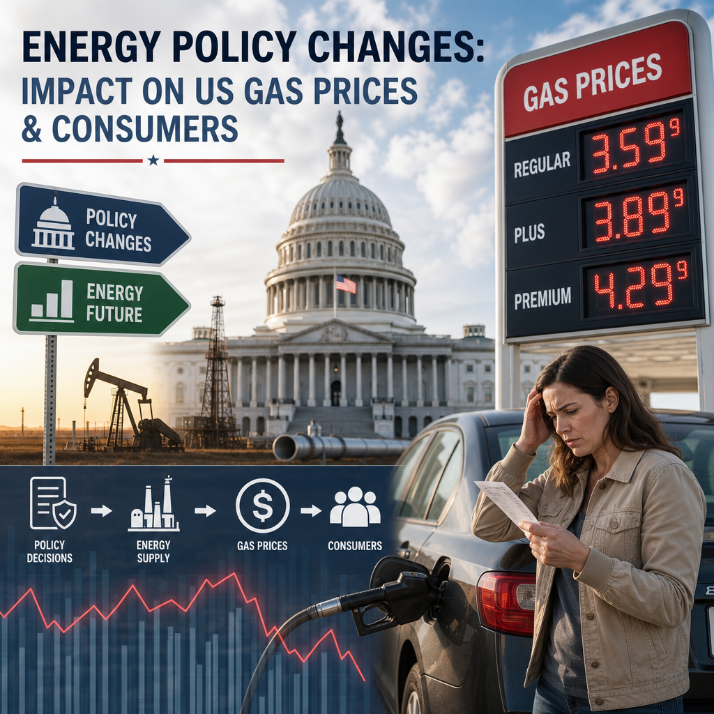 Illustration of Energy Policy Changes: Impact on US Gas Prices & Consumers