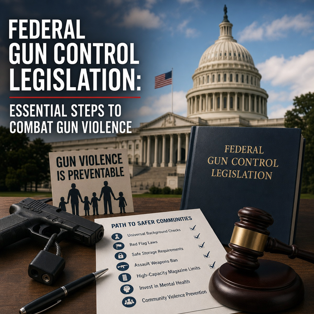 Illustration of Federal Gun Control Legislation: Essential Steps to Combat Gun Violence