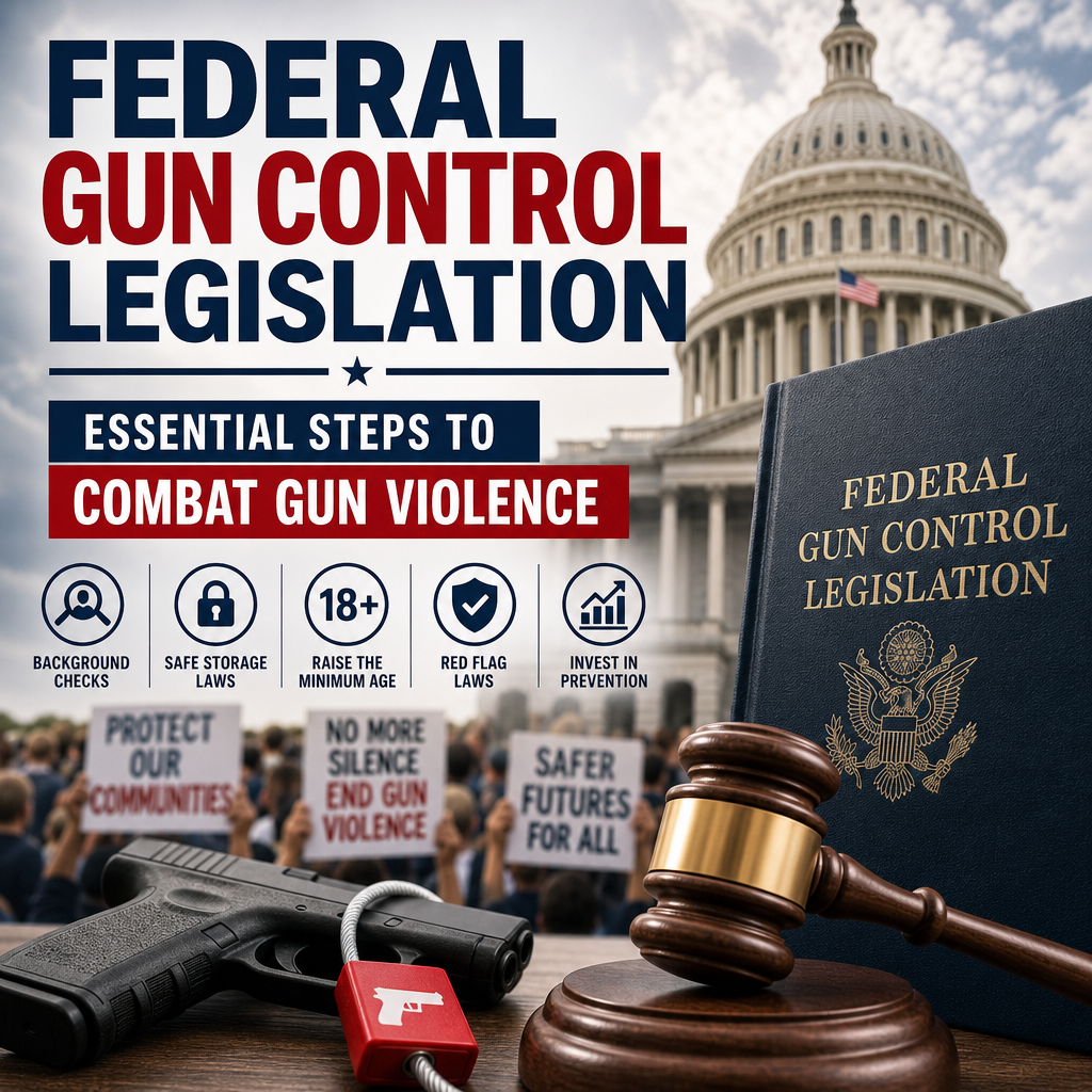 Illustration of Federal Gun Control Legislation: Essential Steps to Combat Gun Violence
