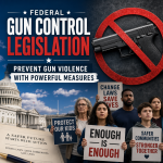 Illustration of Federal Gun Control Legislation: Prevent Gun Violence with Powerful Measures