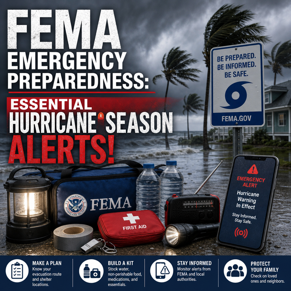 Illustration of FEMA Emergency Preparedness: Essential Hurricane Season Alerts!
