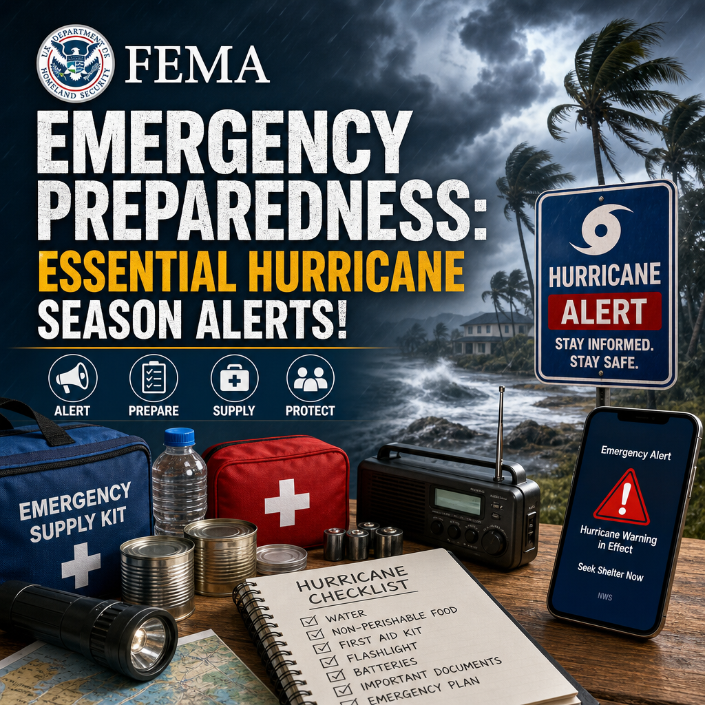 Illustration of FEMA Emergency Preparedness: Essential Hurricane Season Alerts!