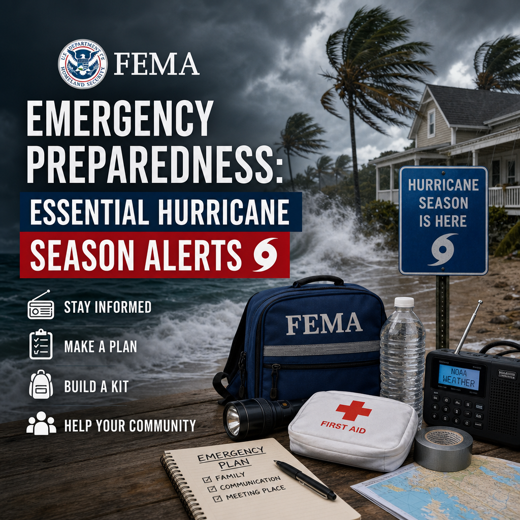 Illustration of FEMA Emergency Preparedness: Essential Hurricane Season Alerts
