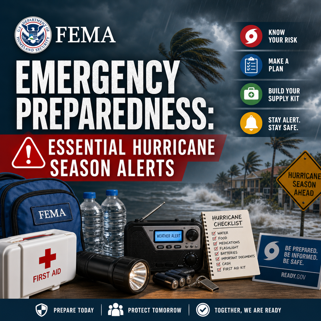 Illustration of FEMA Emergency Preparedness: Essential Hurricane Season Alerts