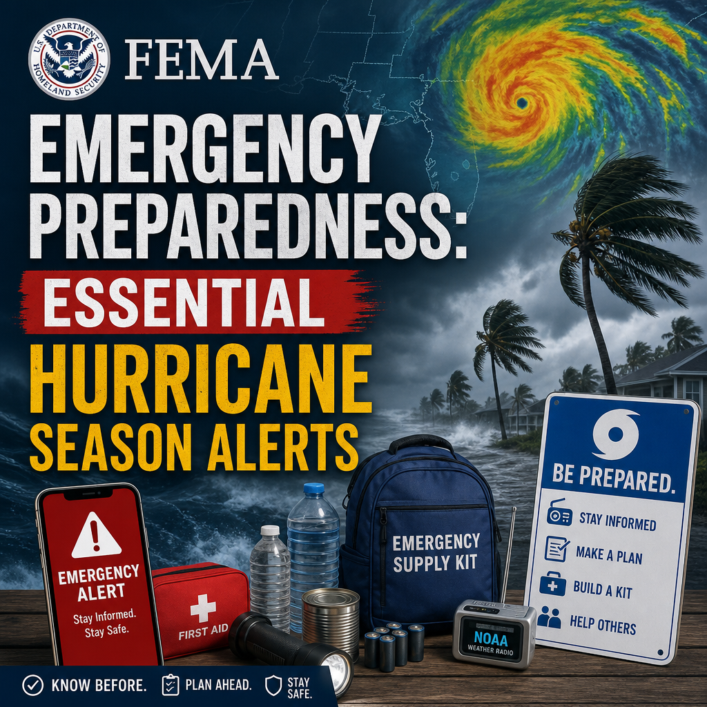 Illustration of FEMA Emergency Preparedness: Essential Hurricane Season Alerts