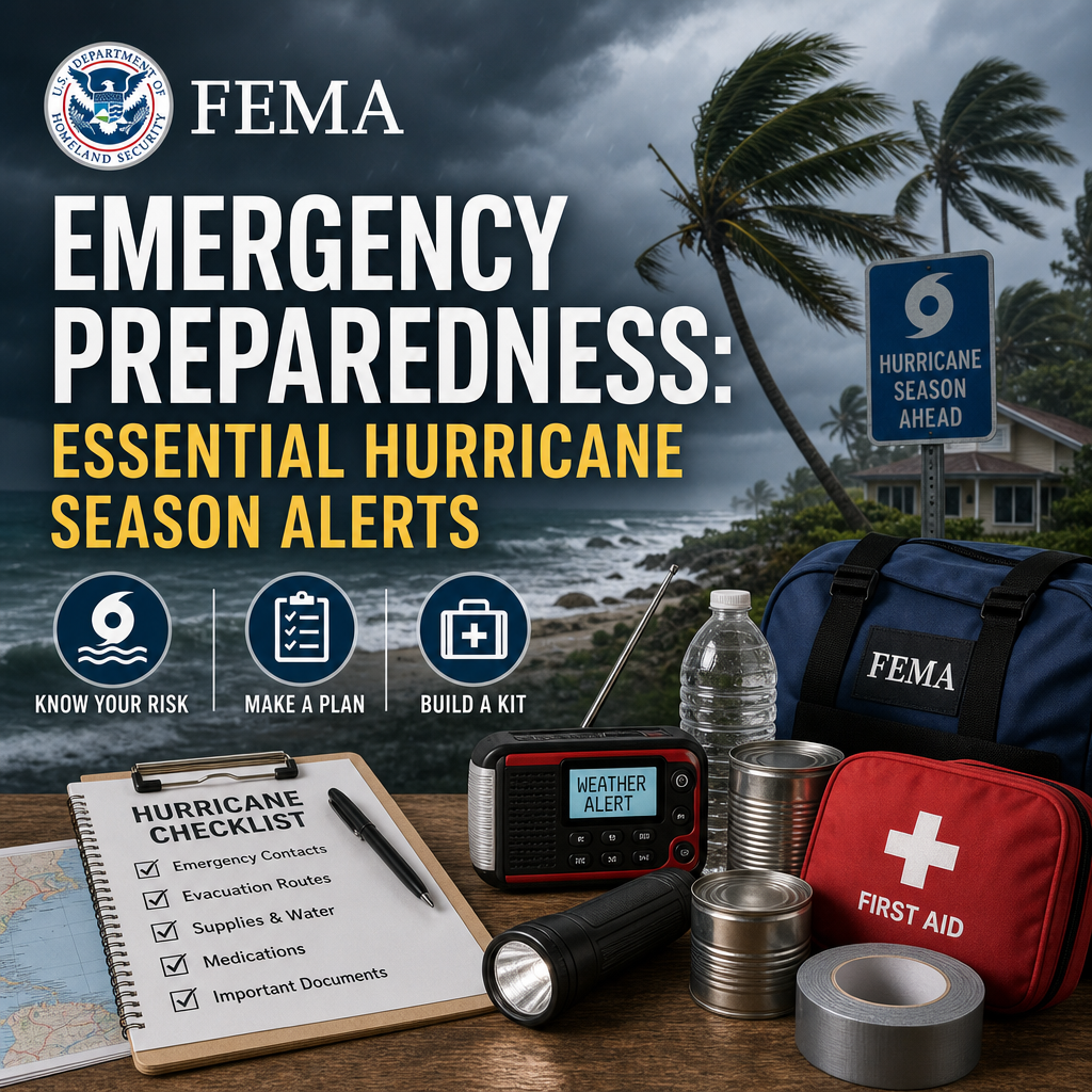 Illustration of FEMA Emergency Preparedness: Essential Hurricane Season Alerts
